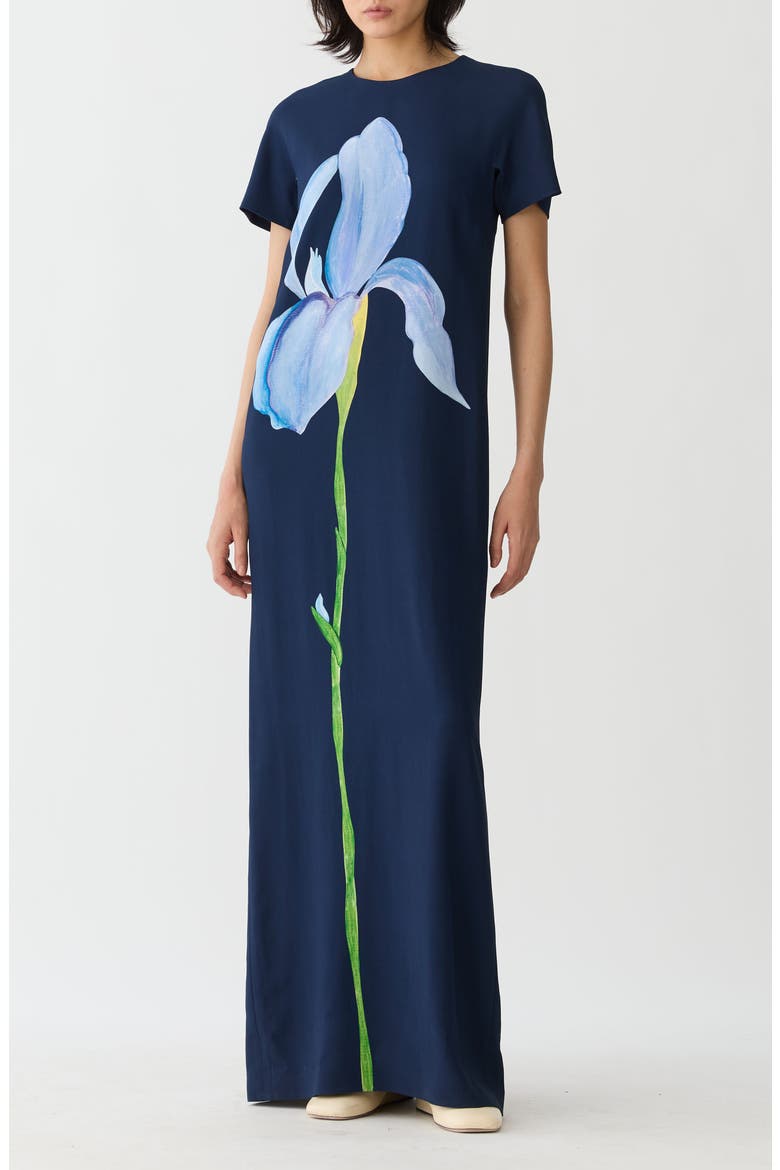 Iris Print Cady Gown