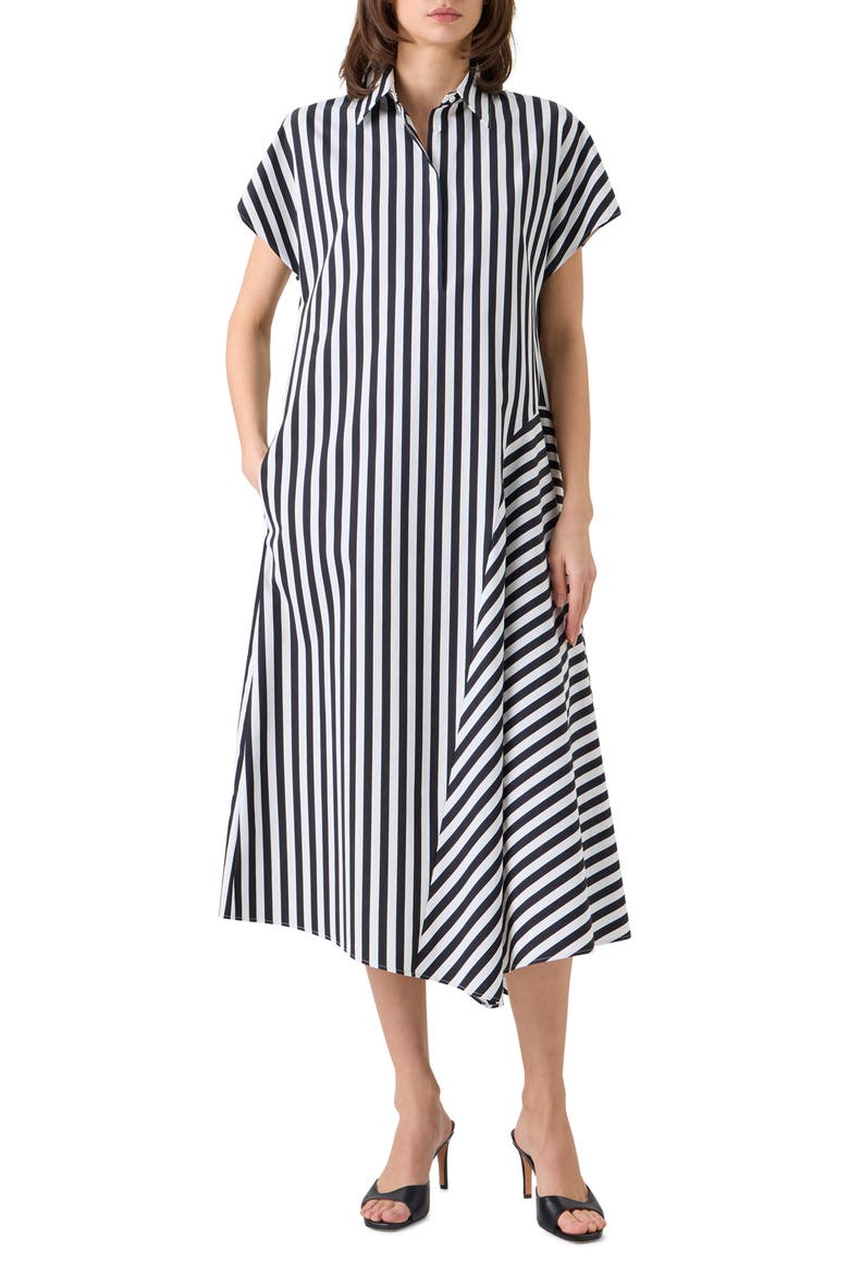 Kodak Stripe Cotton Poplin Midi Shirtdress