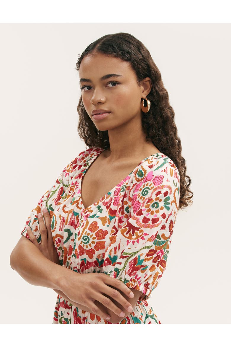 Estee Floral Crepe Midi Smock Dress