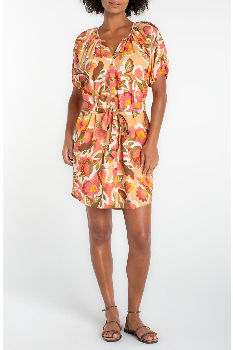 Floral Shirred Shirtdress