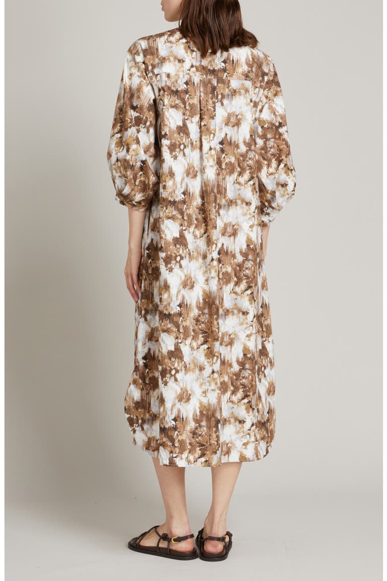 Falda Abstract Print Cotton Midi Shirtdress