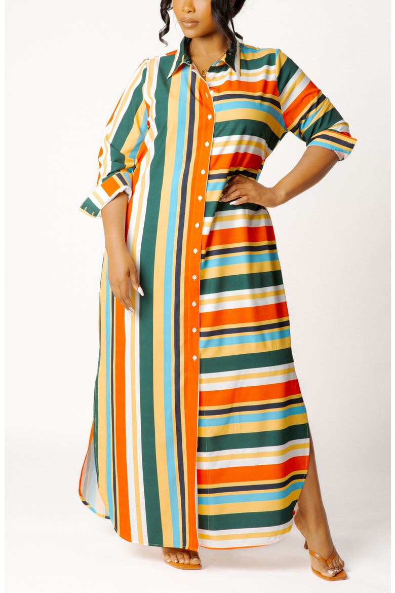 Long Sleeve Button-Up Maxi Shirtdress