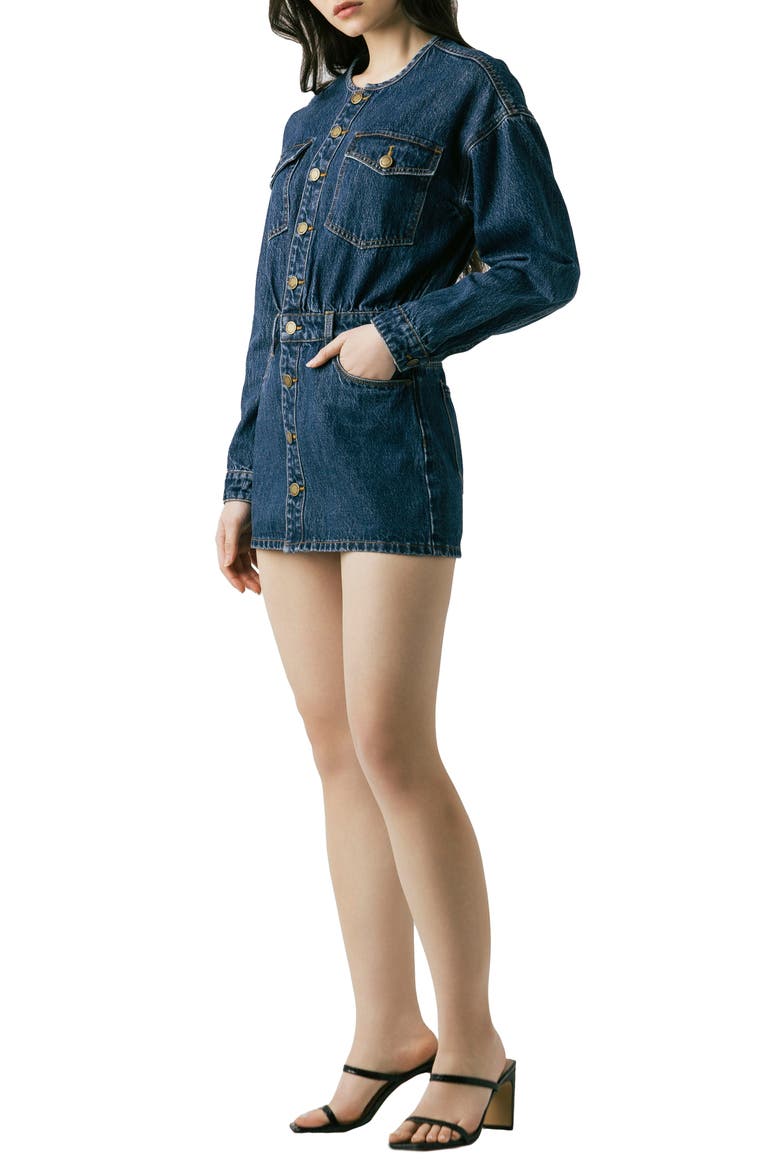 Long Sleeve Denim Minidress