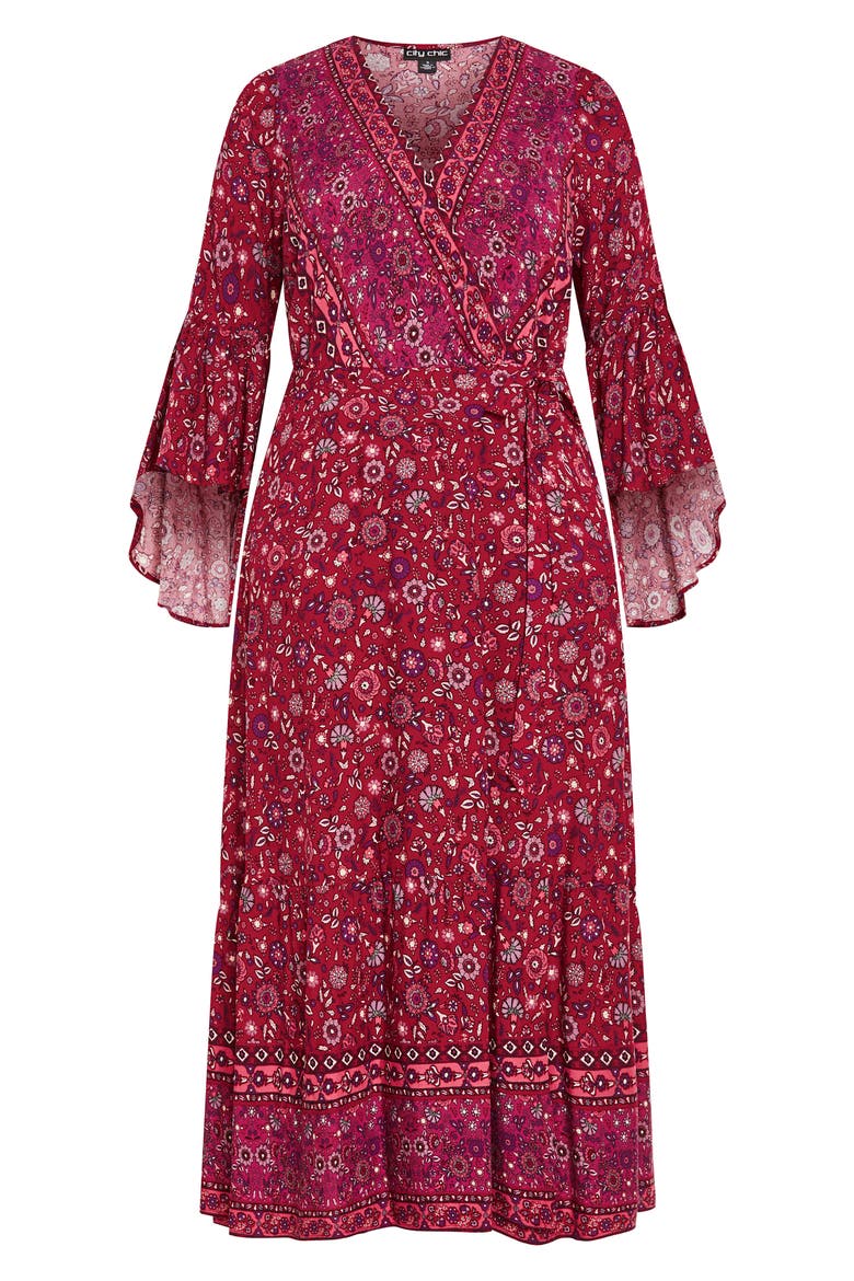 Adhara Mixed Print Long Sleeve Maxi Dress