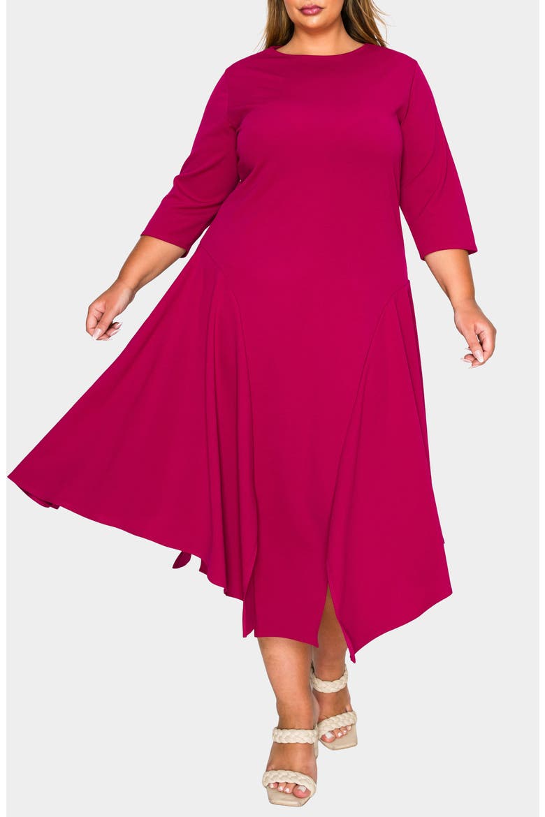 Vida Asymmetric Split Hem Crepe Maxi Dress
