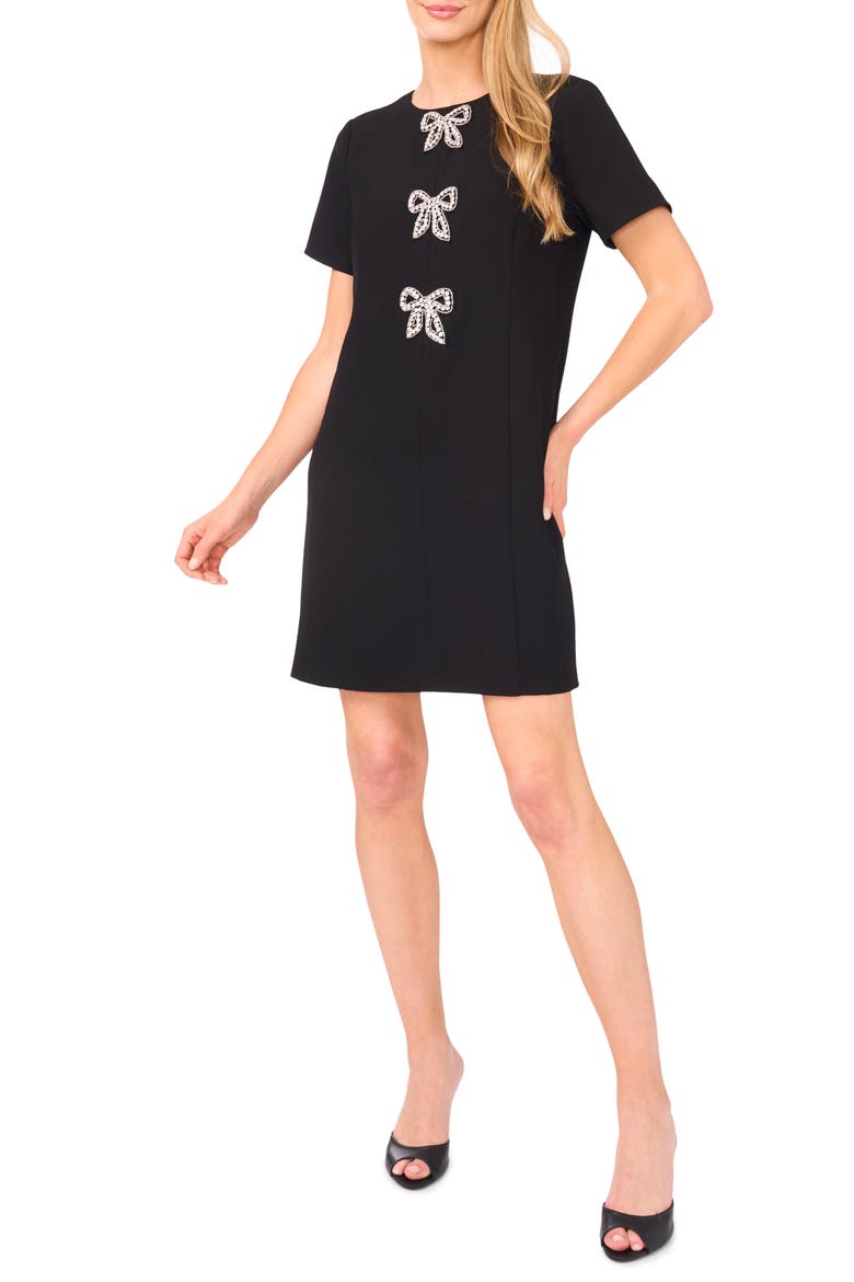 Rhinestone Bows Shift Dress