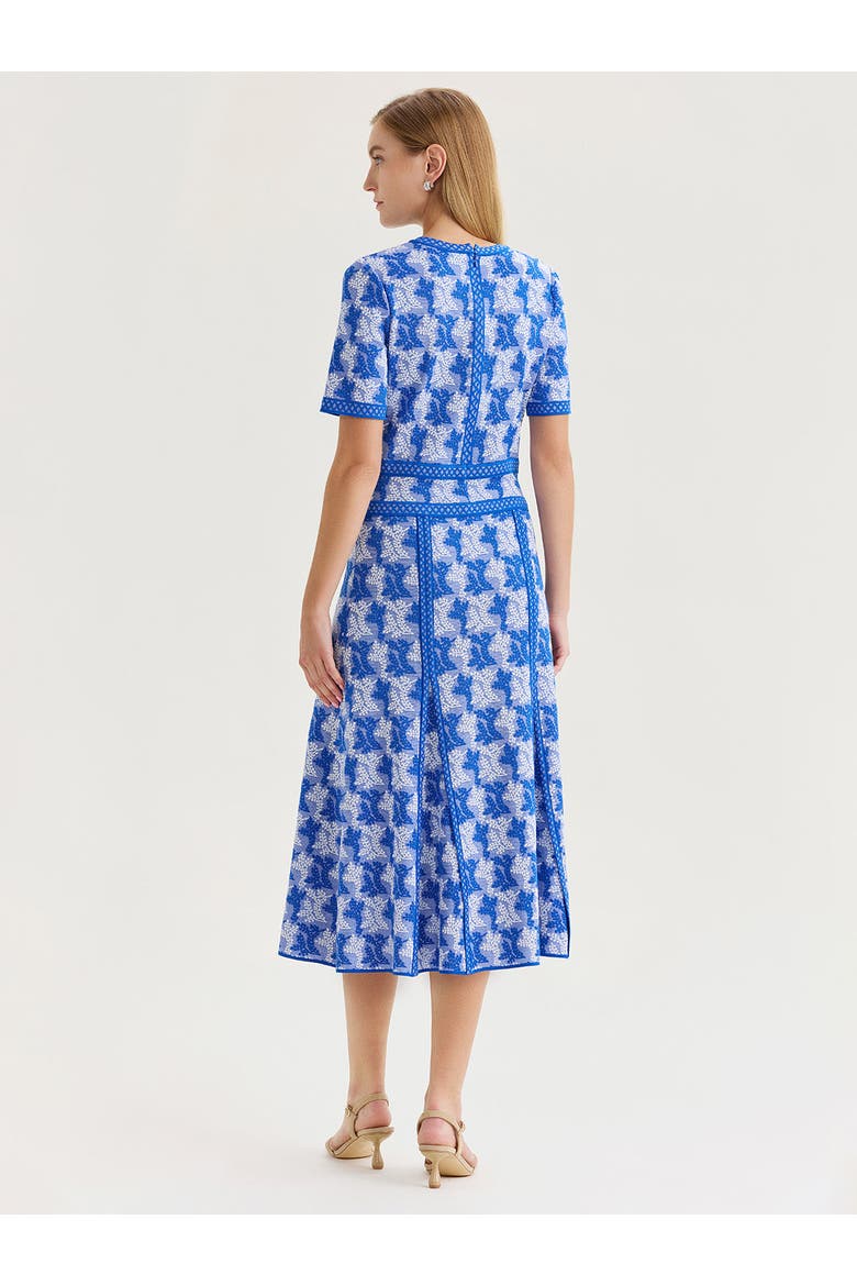 Fit & Flare Intarsia Knit Maxi Dress
