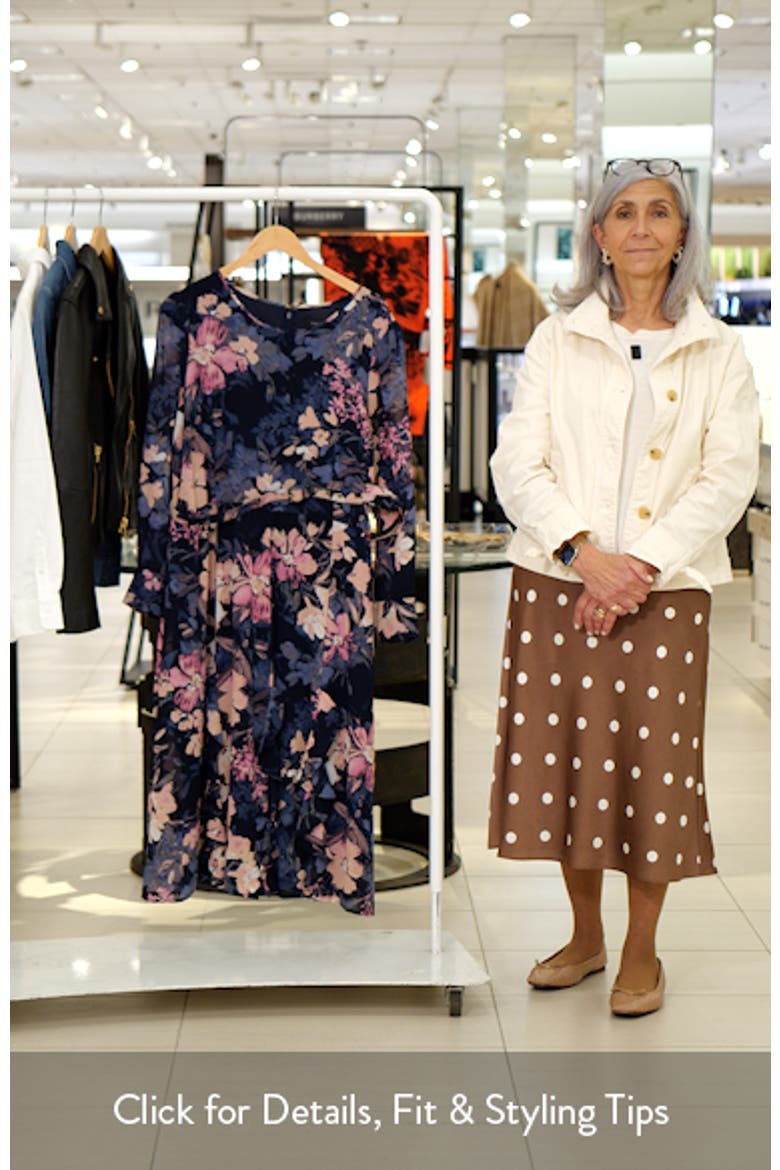 Floral Belted Long Sleeve Dress
