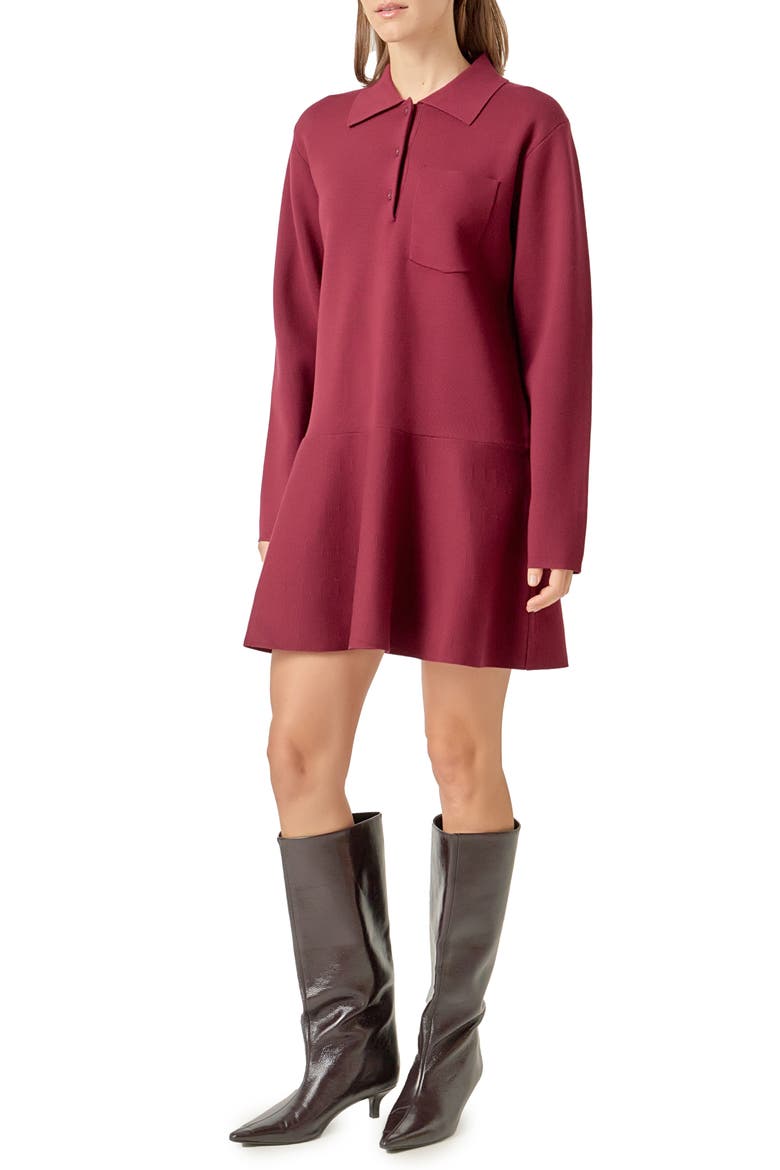 Long Sleeve Knit Minidress