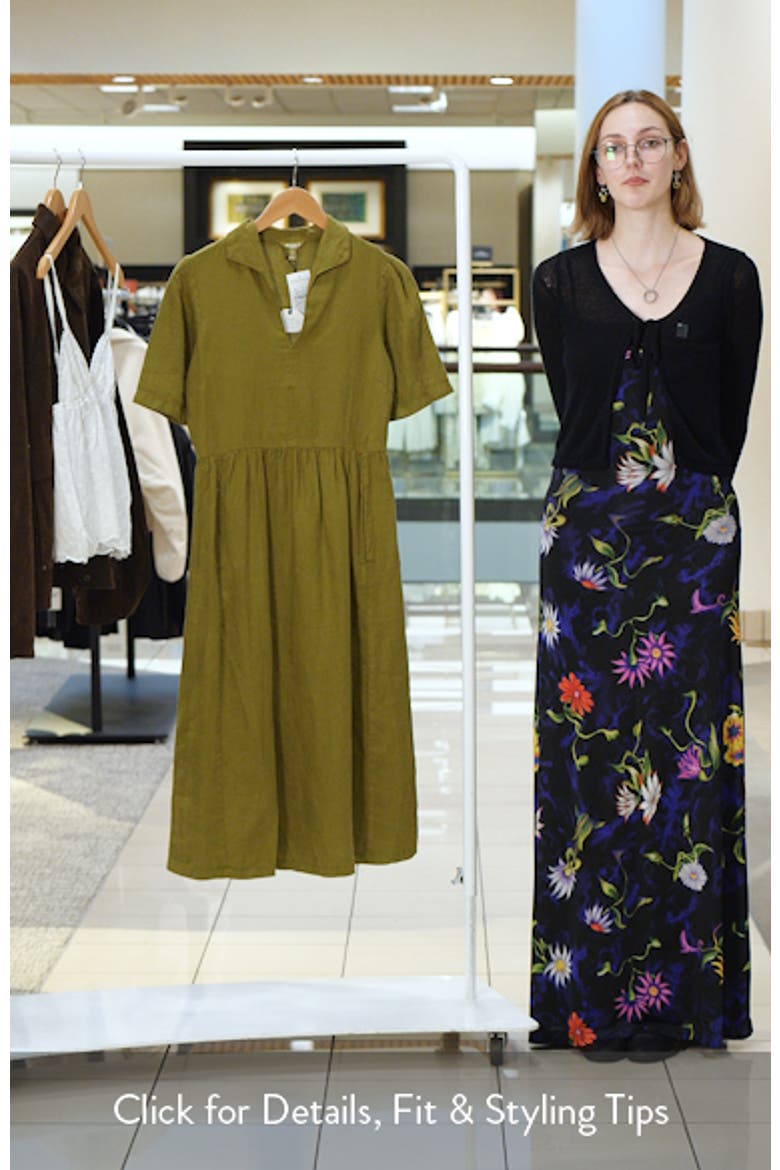 Fen Violet Linen Midi Shirtdress