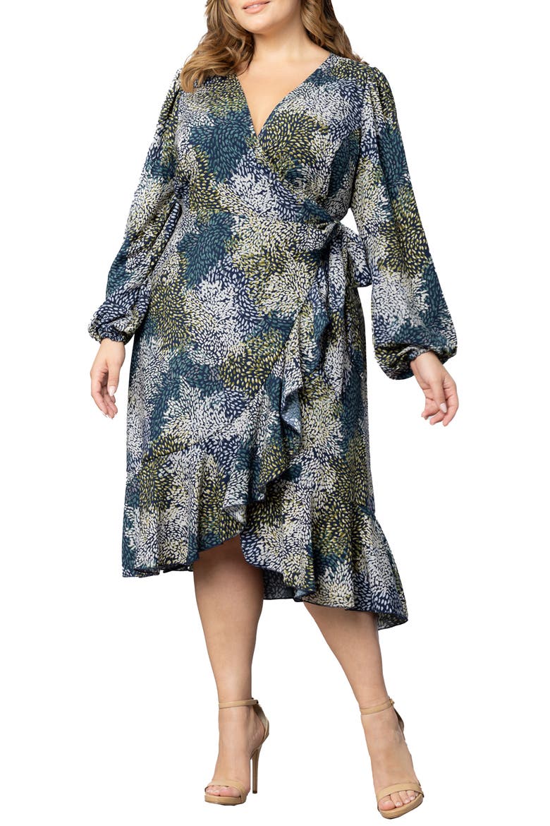 Julia Long Sleeve Midi Wrap Dress