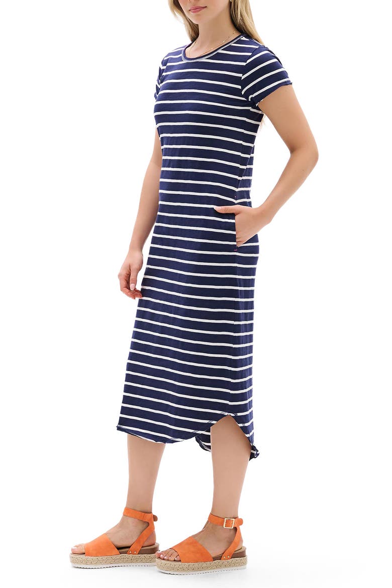 Stripe Jersey Midi Dress