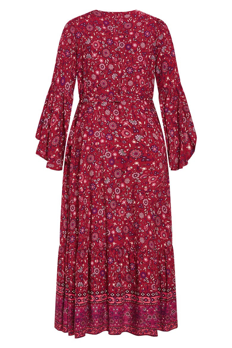 Adhara Mixed Print Long Sleeve Maxi Dress