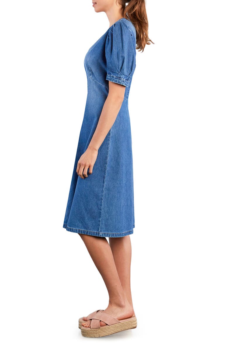 Blossom Puff Sleeve Denim Dress