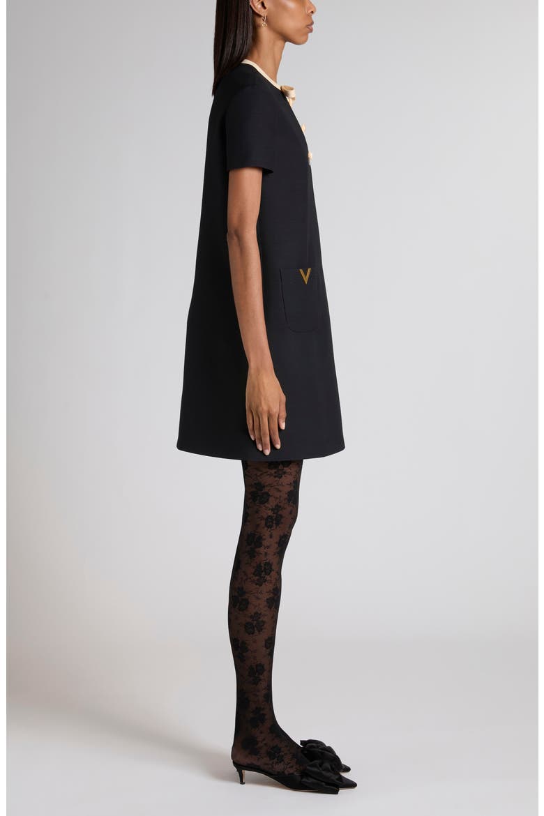 V-Detail Crepe Couture Minidress