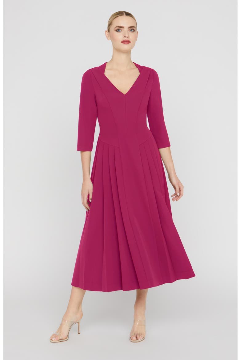 Enola Stretch Crepe Midi Cocktail Dress