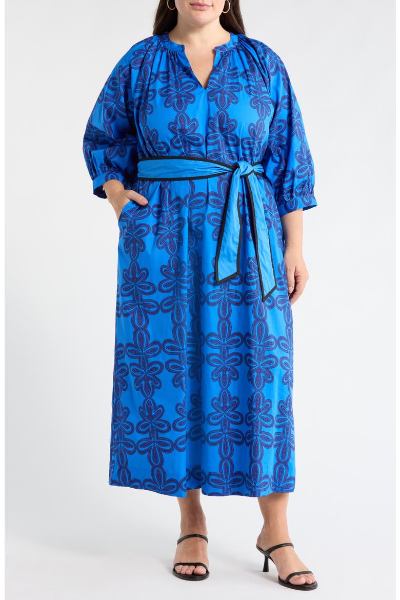Romery Puff Sleeve Cotton Maxi Dress