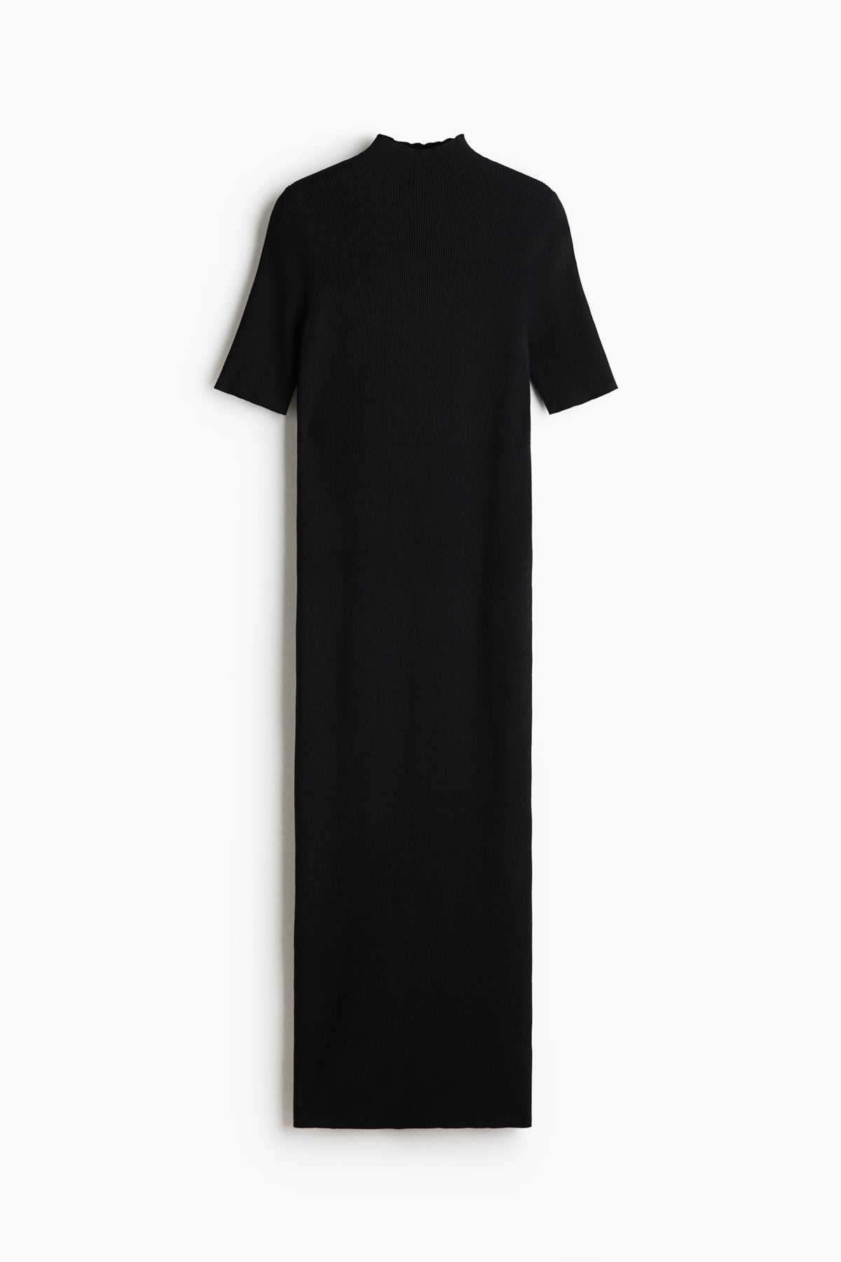 Fine-Knit Silk-Blend Mock Turtleneck Dress