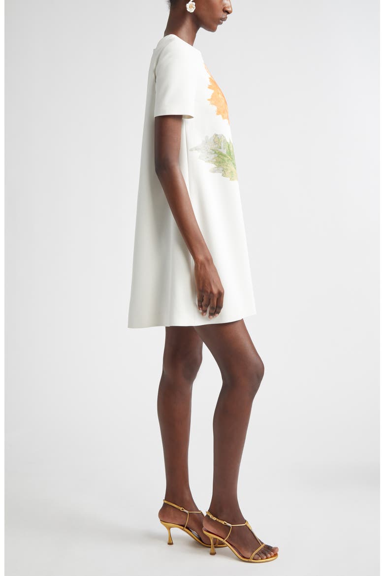 Poppy Print Stretch Crepe A-Line Minidress