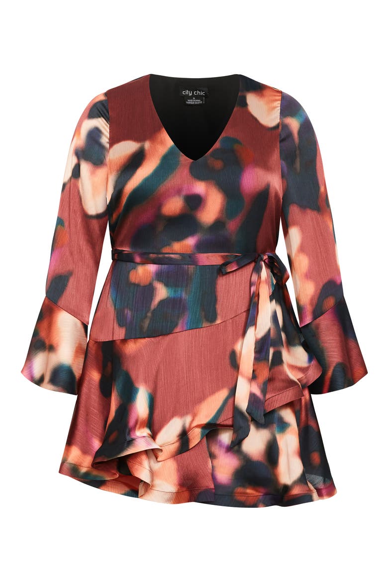 Cherrie Tie Belt Long Sleeve Satin Minidress