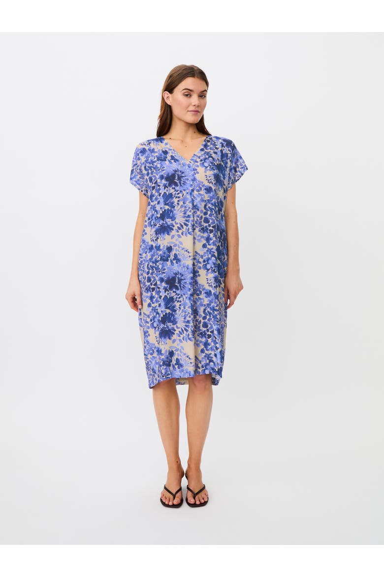 MaOdetto V-Neck Floral Midi Tunic Dress