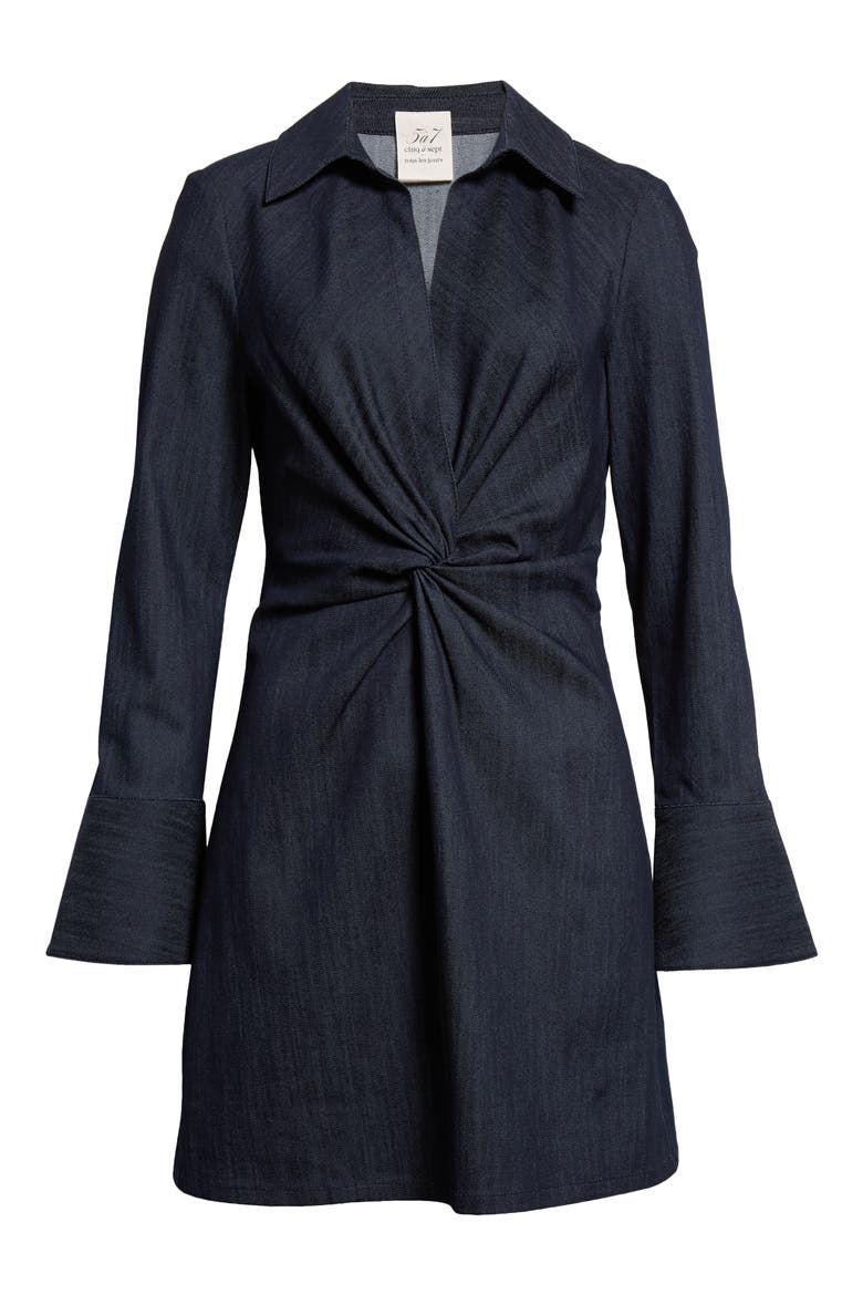 McKenna Twist Front Long Sleeve Denim Minidress