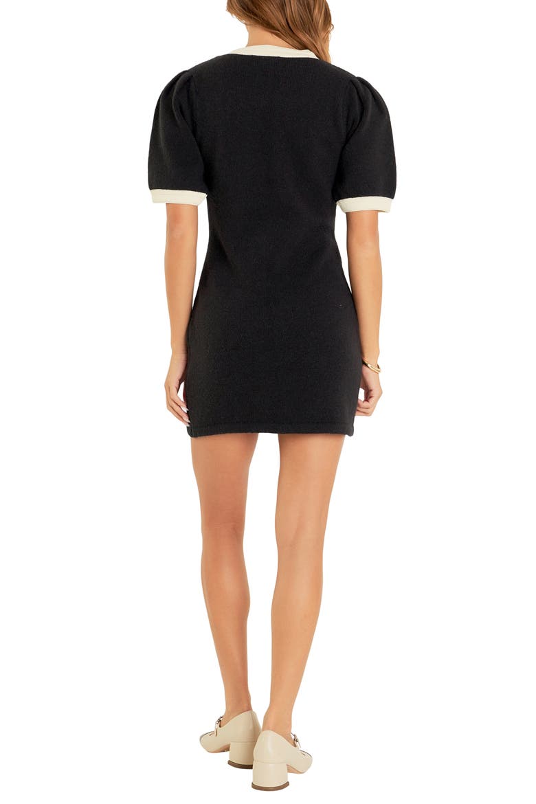 Contrast Trim Sweater Minidress