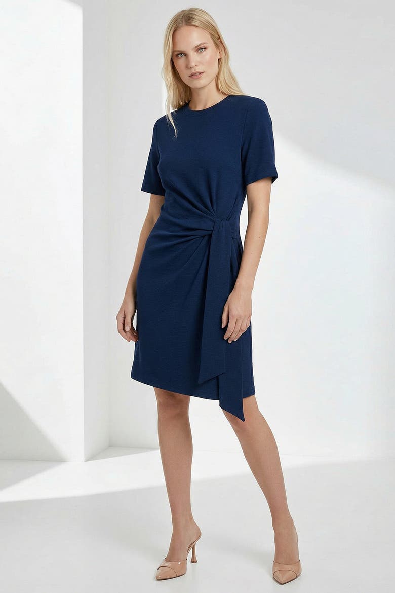Velvet Crew Neck Mini Knit  Dress