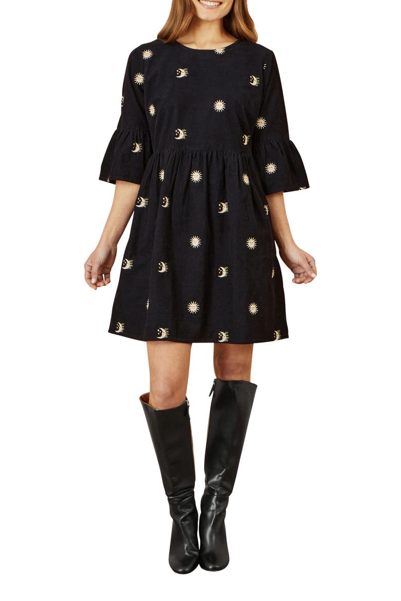 Cosmic Embroidered Cord Mini Dress