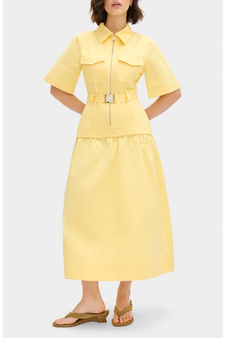 Pearl Short Sleeve Organic Cotton Midi Dress