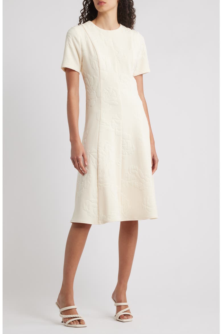 Floral Jacquard Fit & Flare Dress