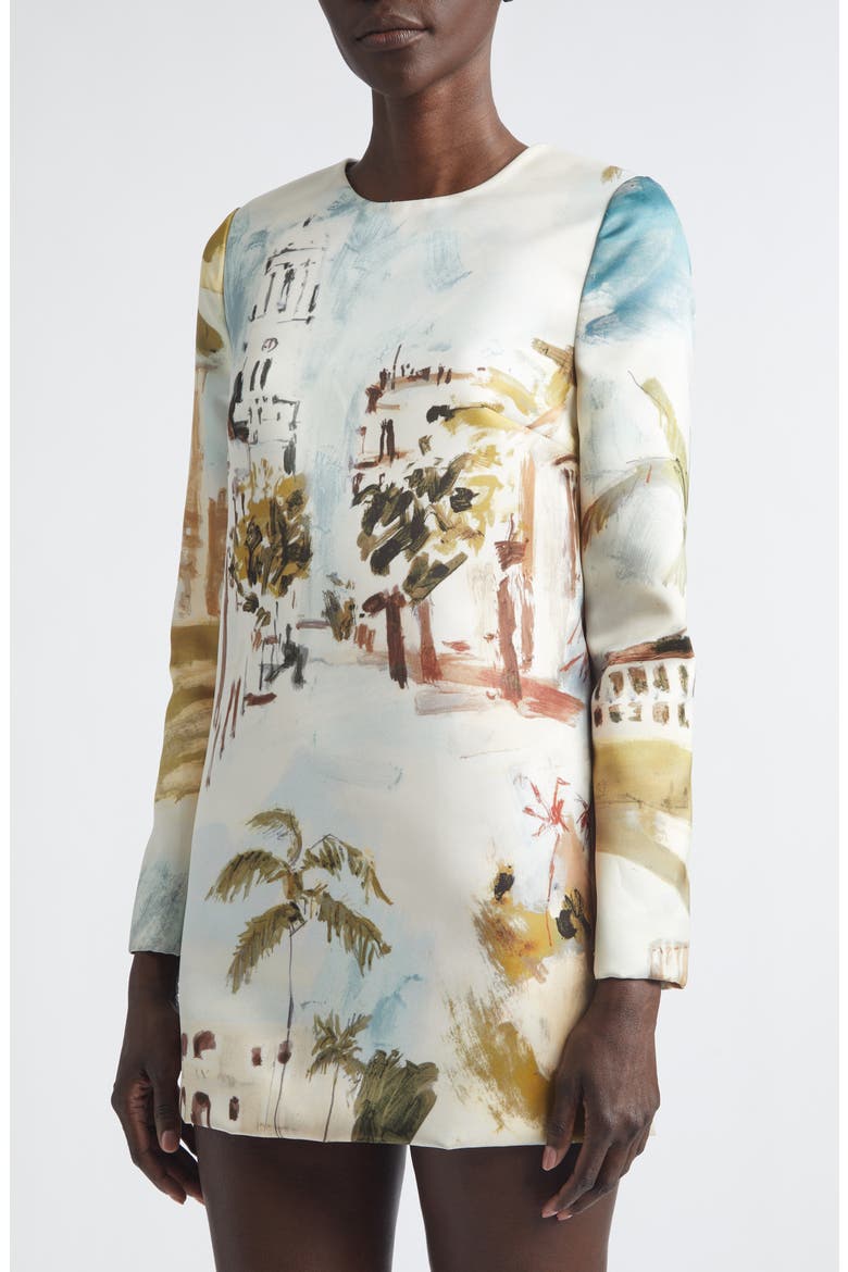 Dominican Landscape Long Sleeve Minidress