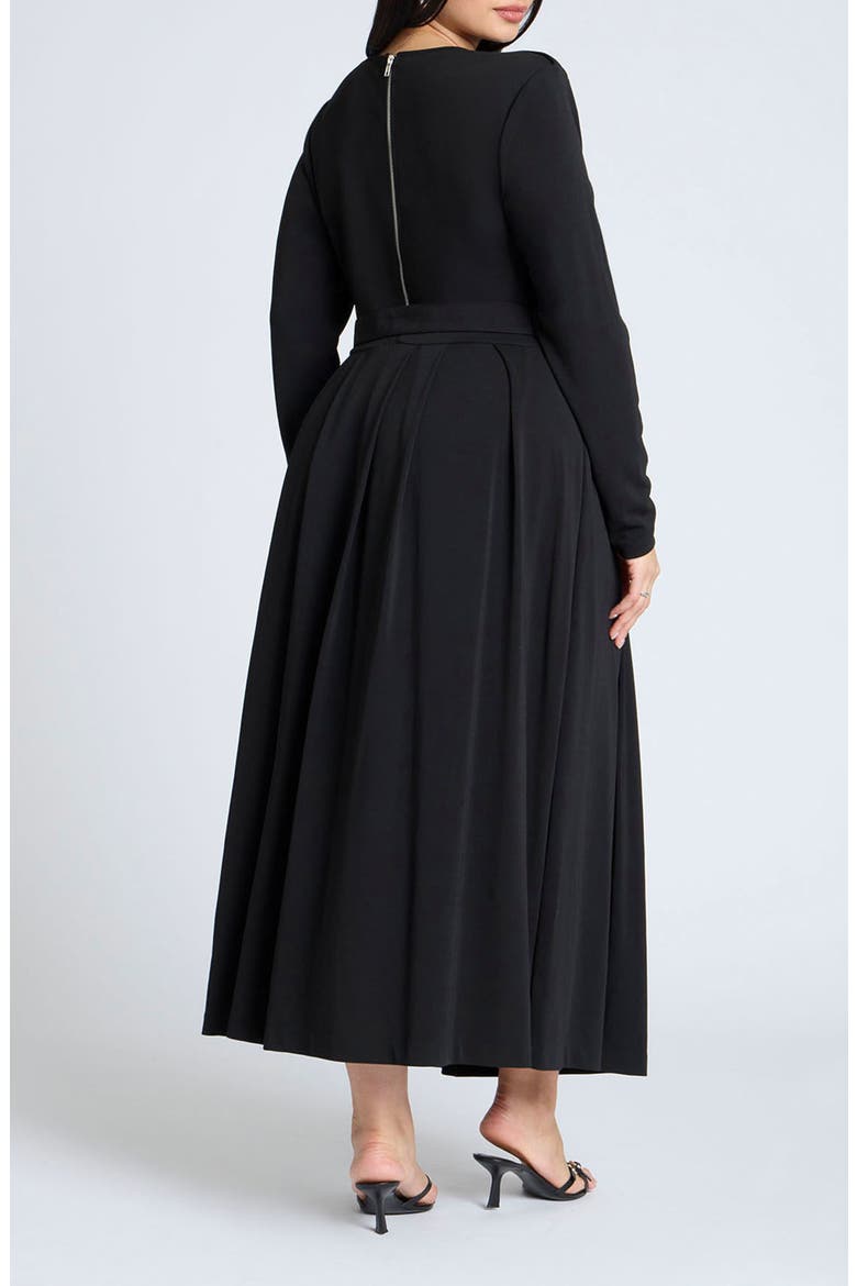 Epaulet Pleated Maxi Dress
