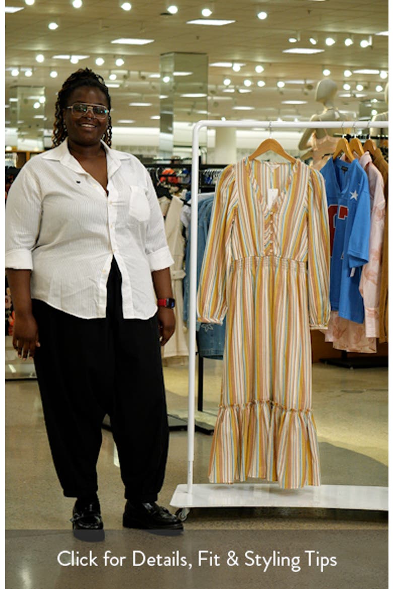 Stripe Long Sleeve Maxi Dress