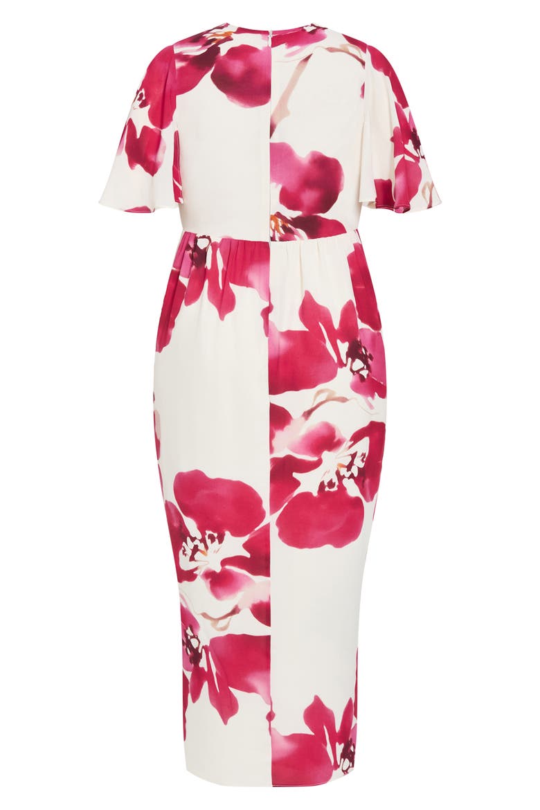 Braelynn Floral Flutter Sleeve Maxi Dress
