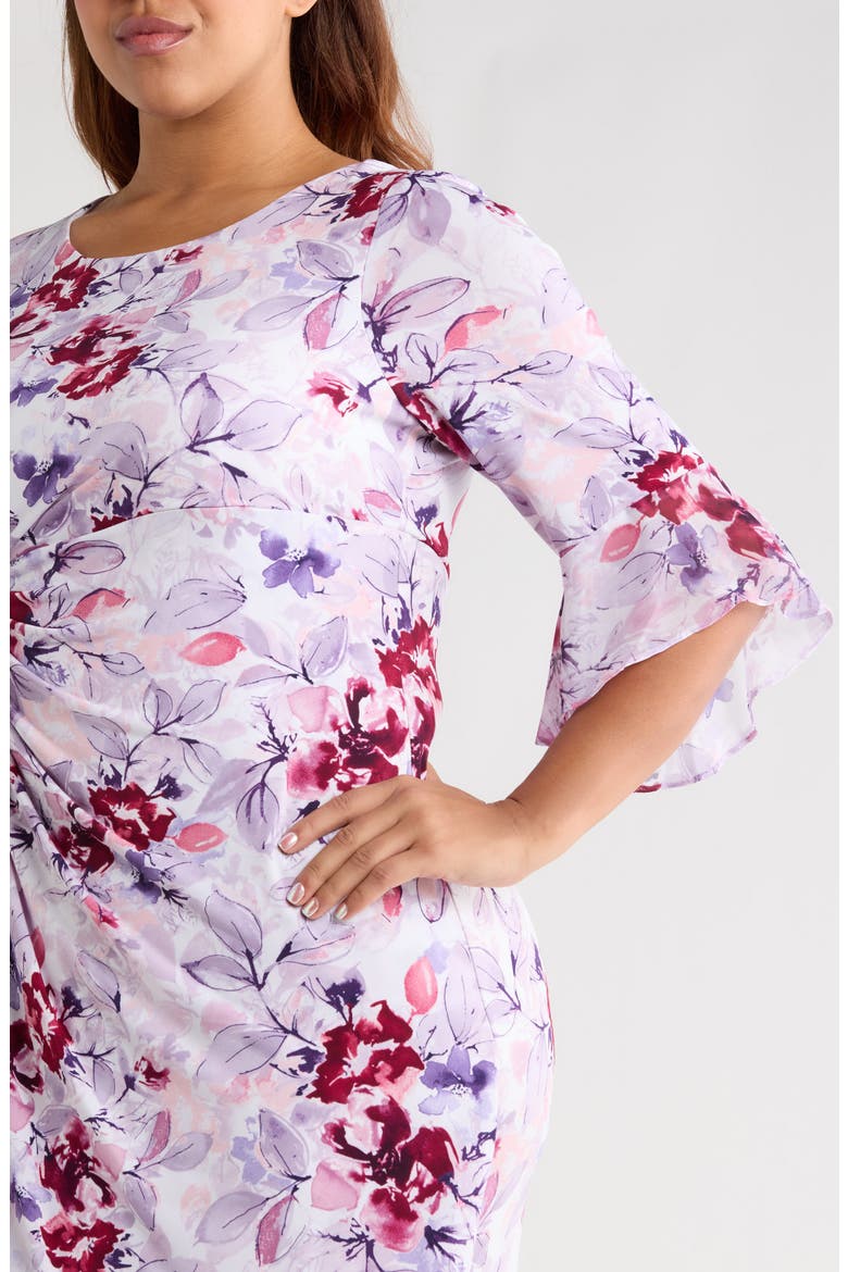 Gathered Long Bell Sleeve Dress