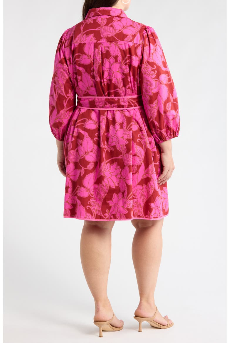 Craney Floral Print Tie Waist Long Sleeve Shirtdress