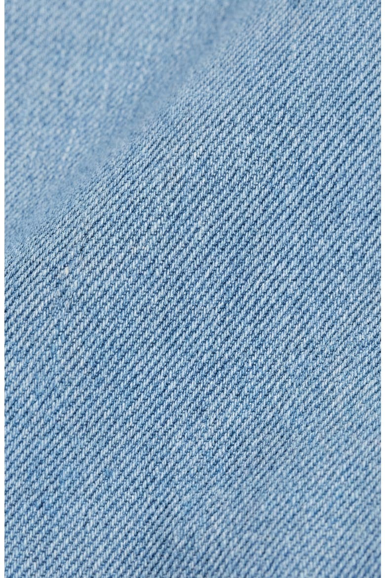 Button-Front Long Sleeve Denim Mini Dress