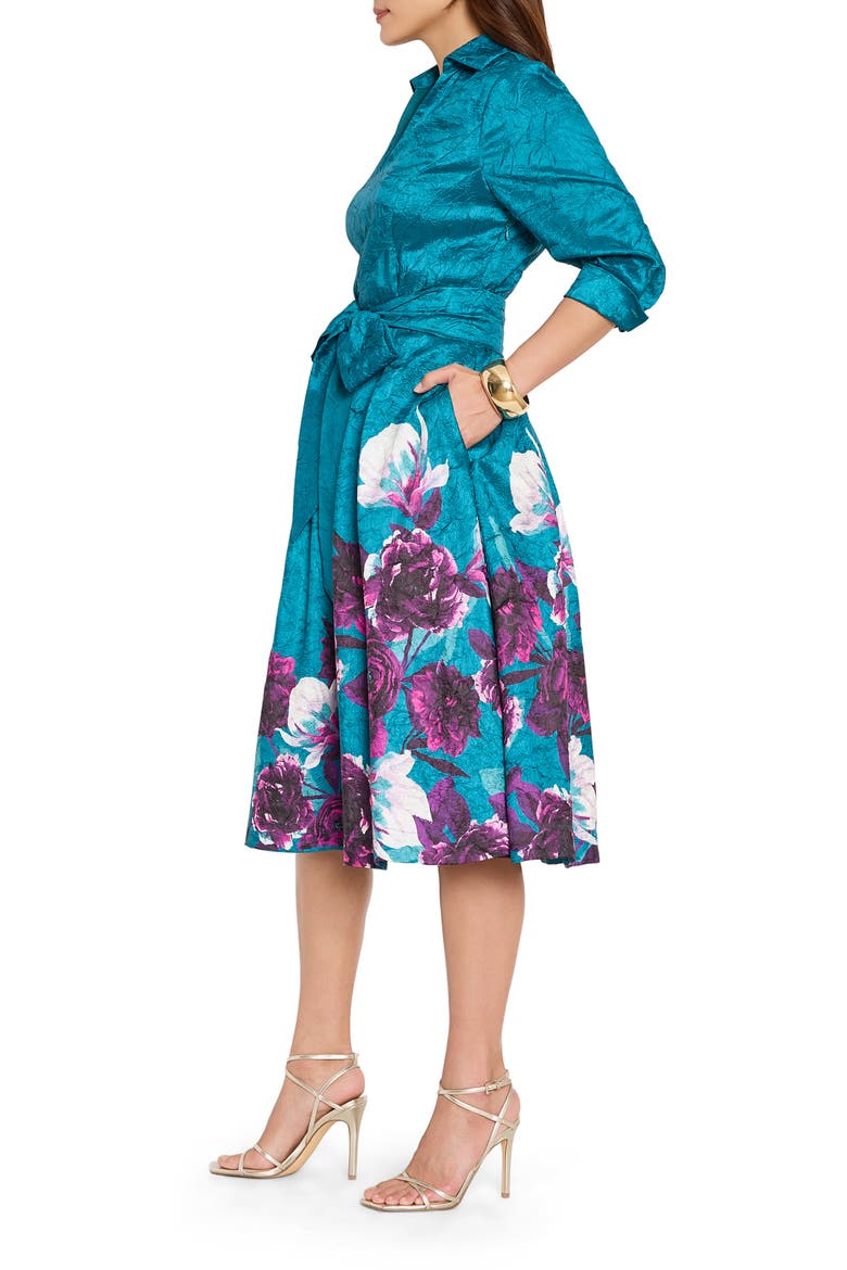 Metallic Embroidered Midi Dress