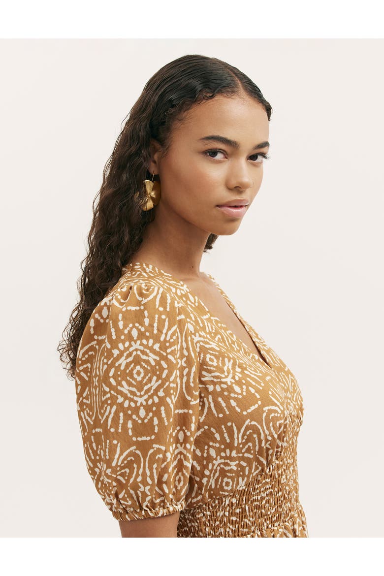 Kiara Printed V-Neck Midi Dress