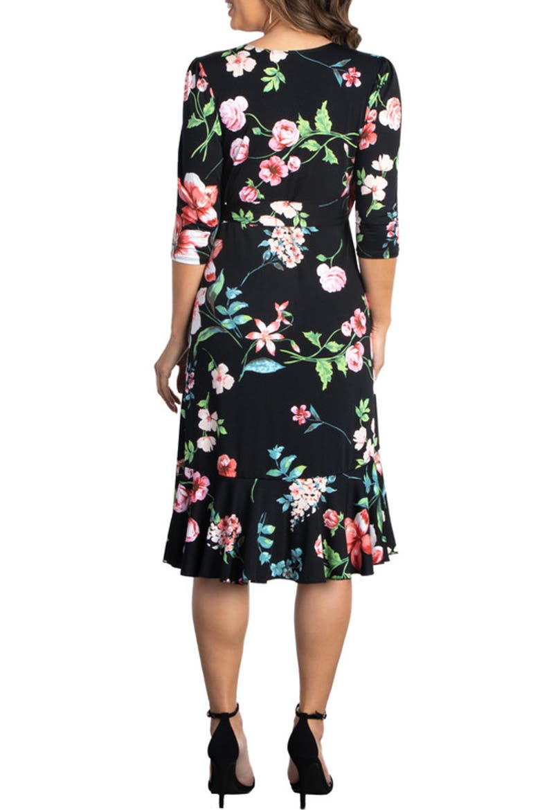Flirty Flounce Midi Wrap Dress