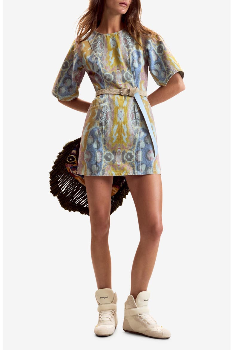 Printed Denim Minidress