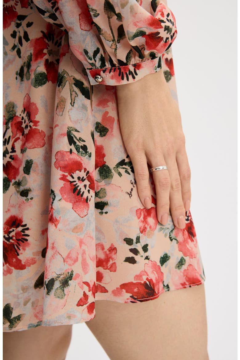 Floral Long Sleeve Shift Minidress