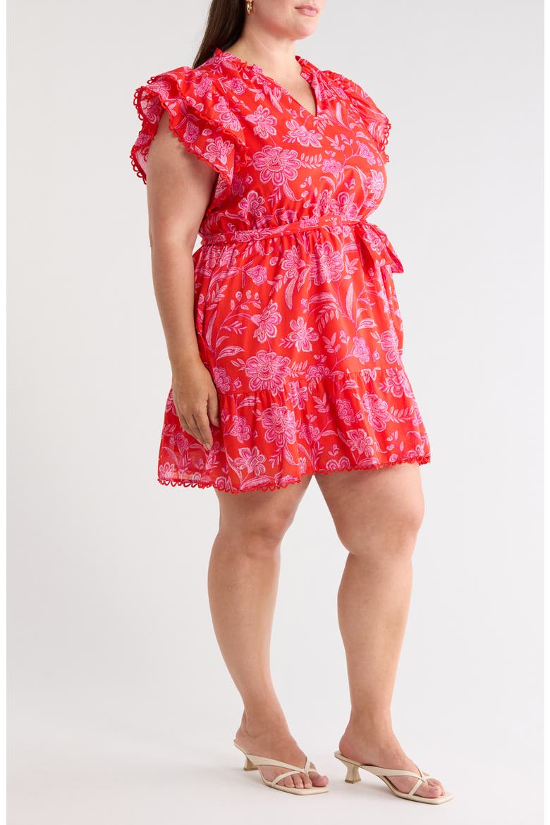 Aria Floral Print Ruffle Minidress
