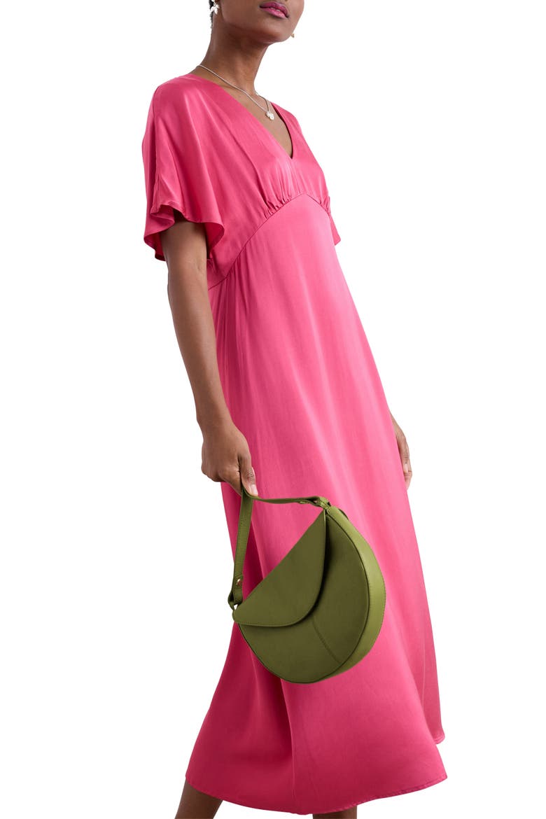 Evenglow Dolman Sleeve Satin Dress