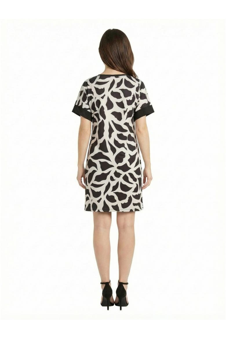 Essential Petite Abstract Print Short Sleeve Knee Length T Shirt Dress