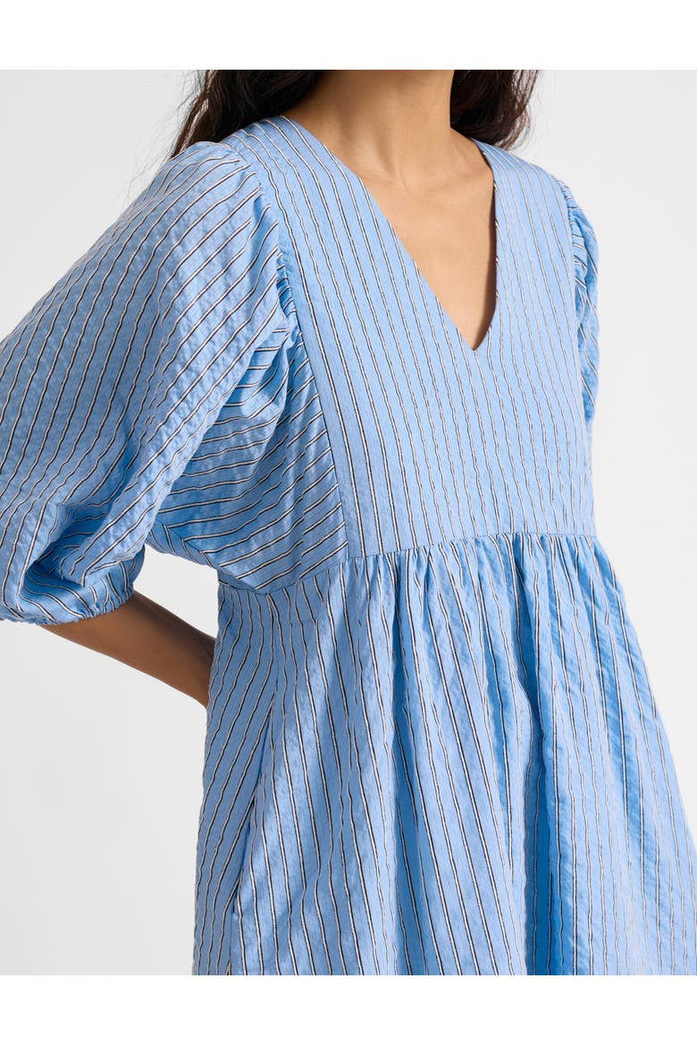 Stripe V-Neck Midi Dress