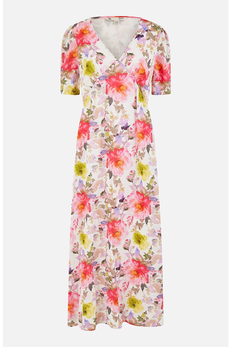 Floral Puffed Sleeve Midi Dress