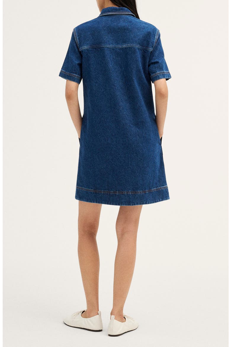 Airy Denim Polo Minidress