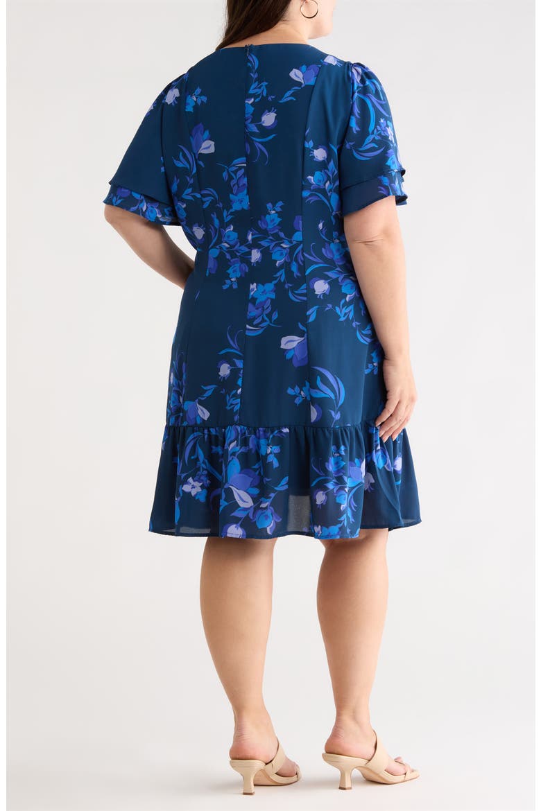 Niva Floral Print Faux Wrap Dress